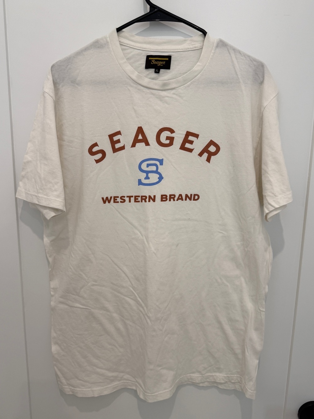 Seager Western Cream Logo T-Shirt - XL
